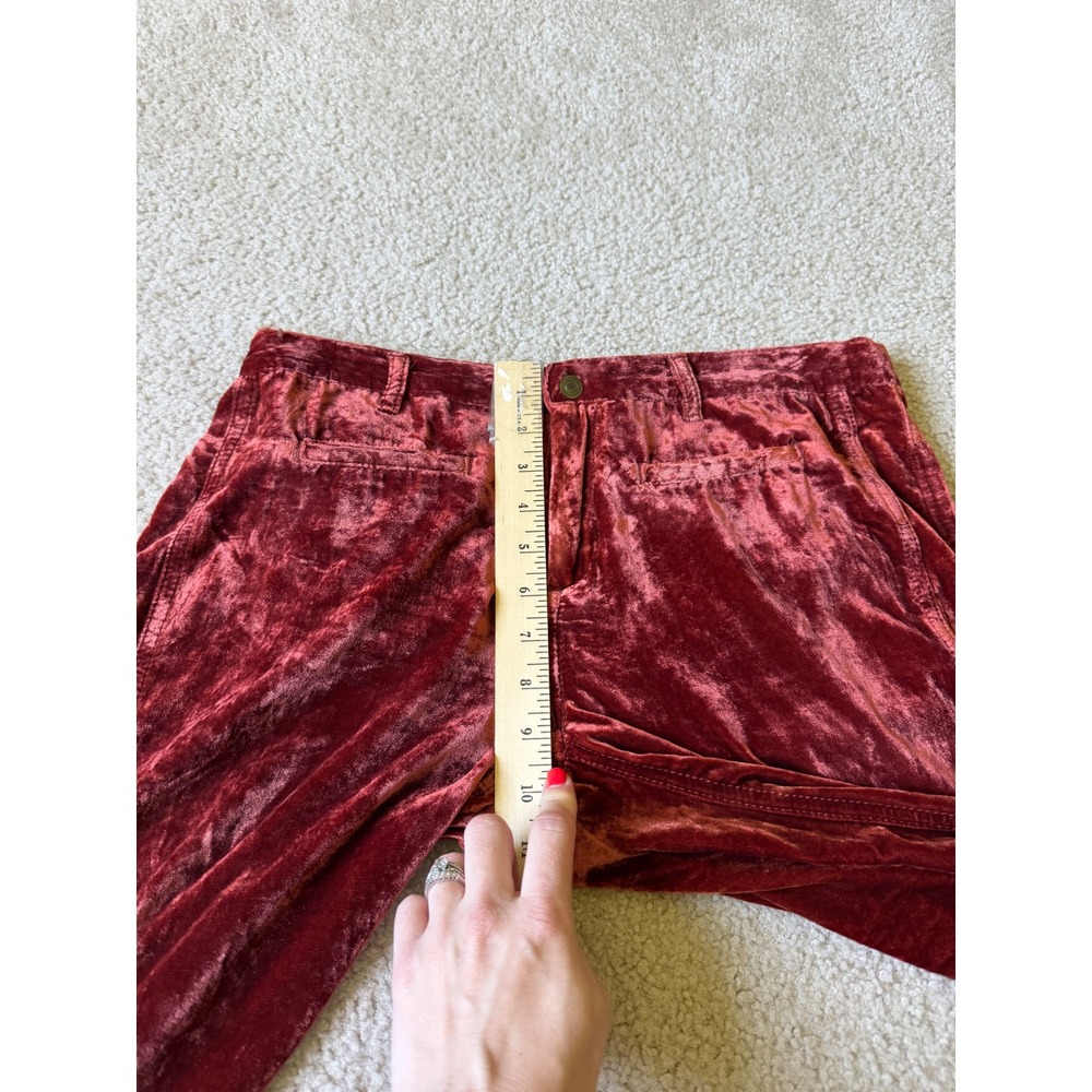 Free People Pants Wide Leg Echoes in Rain Velvet Boho Rustic Brown 28 - Picture 6 of 11